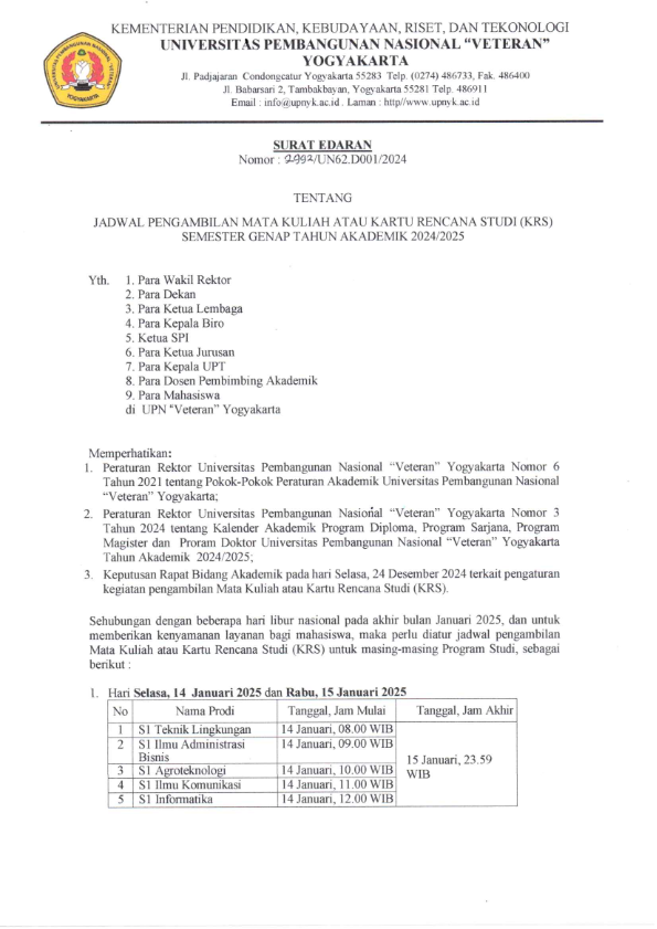 Program Studi Teknik Lingkungan