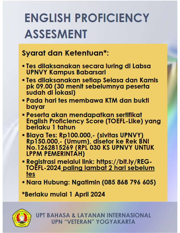 Layanan Tes Kemampuan Bahasa Inggris (English Proficiency Assessment)