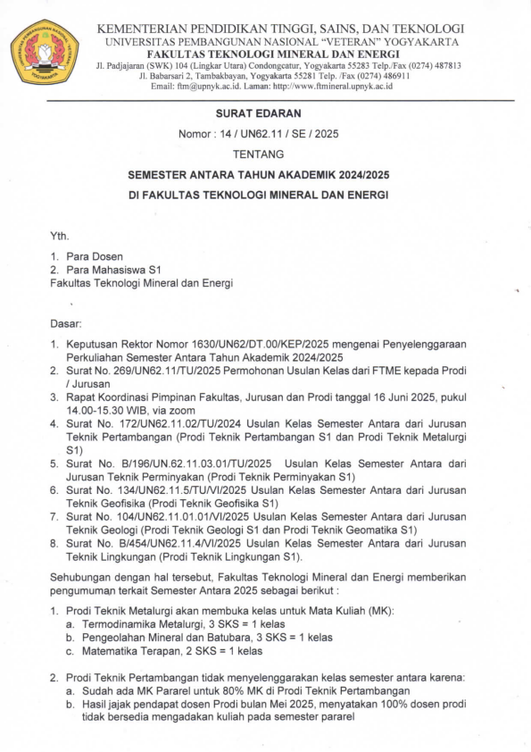 Program Studi Teknik Lingkungan