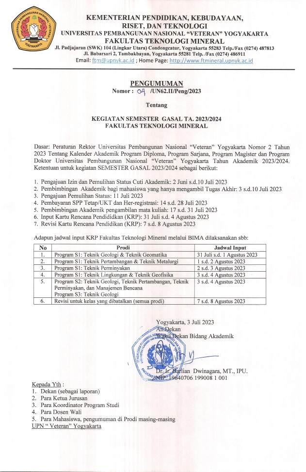 Program Studi Teknik Lingkungan