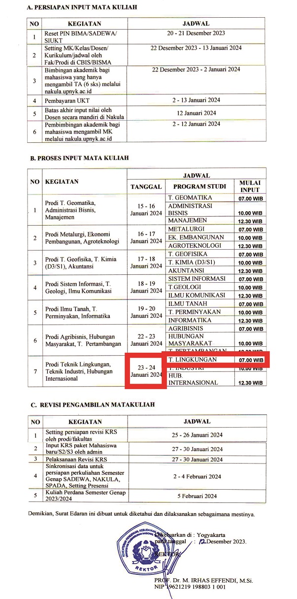 Program Studi Teknik Lingkungan