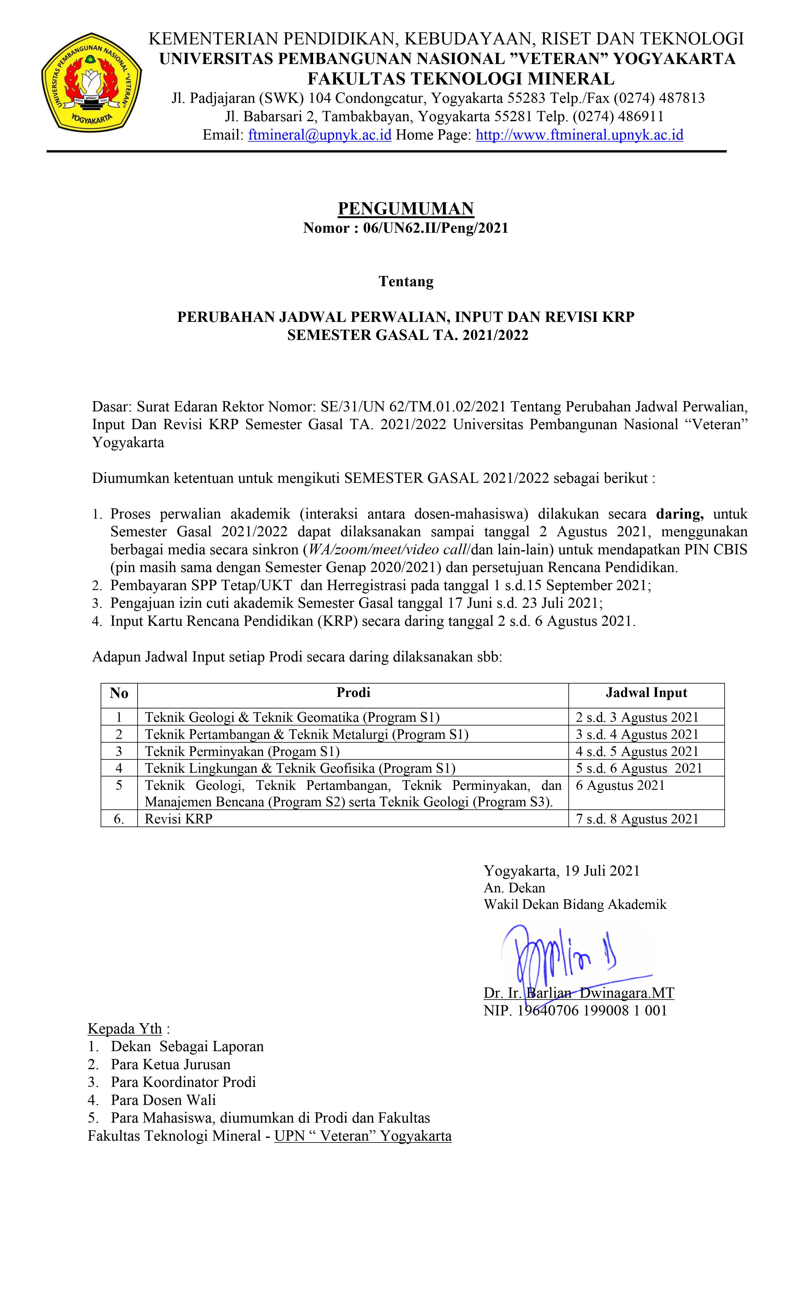 Program Studi Teknik Lingkungan